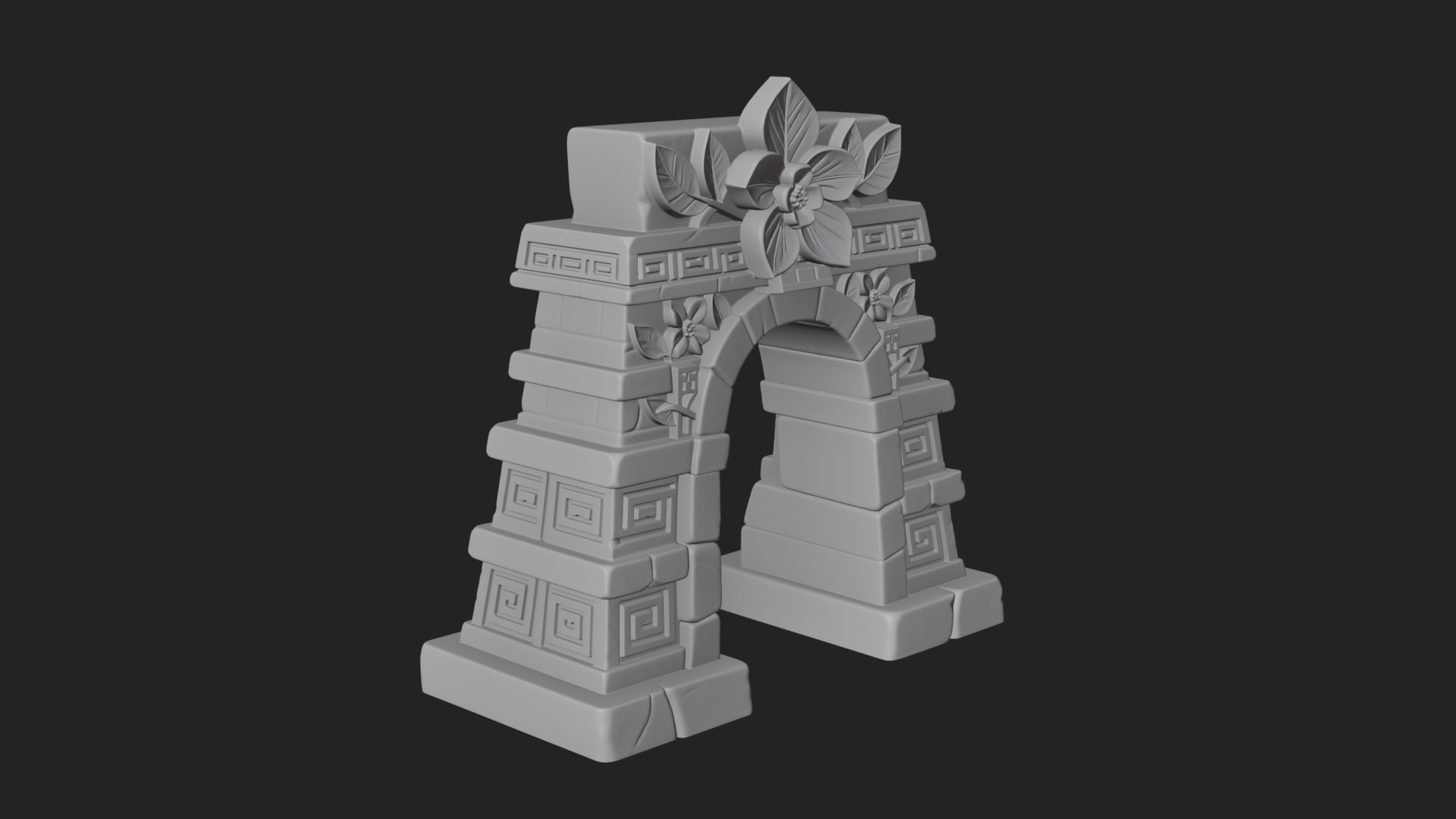 Carved Stone Garden Arch Design 1 3D Print Model 3D Model