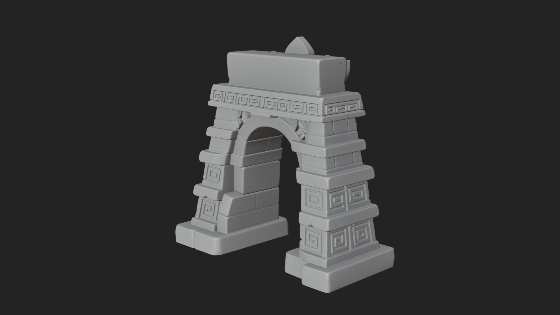 Carved Stone Garden Arch Design 1 3D Print Model 3D Model