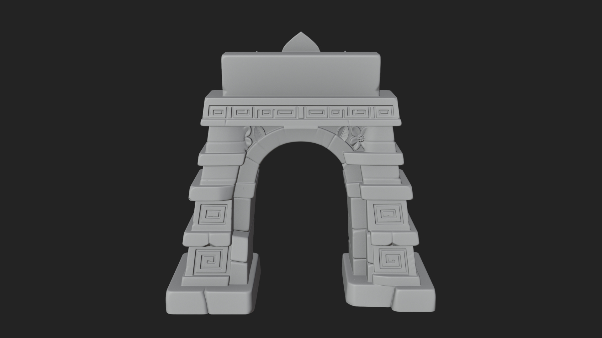 Carved Stone Garden Arch Design 1 3D Print Model 3D Model