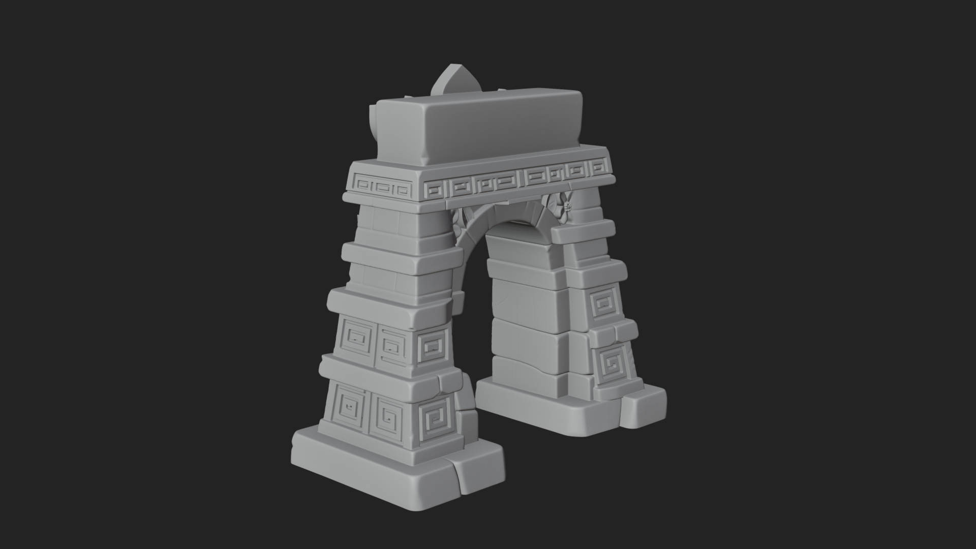 Carved Stone Garden Arch Design 1 3D Print Model 3D Model