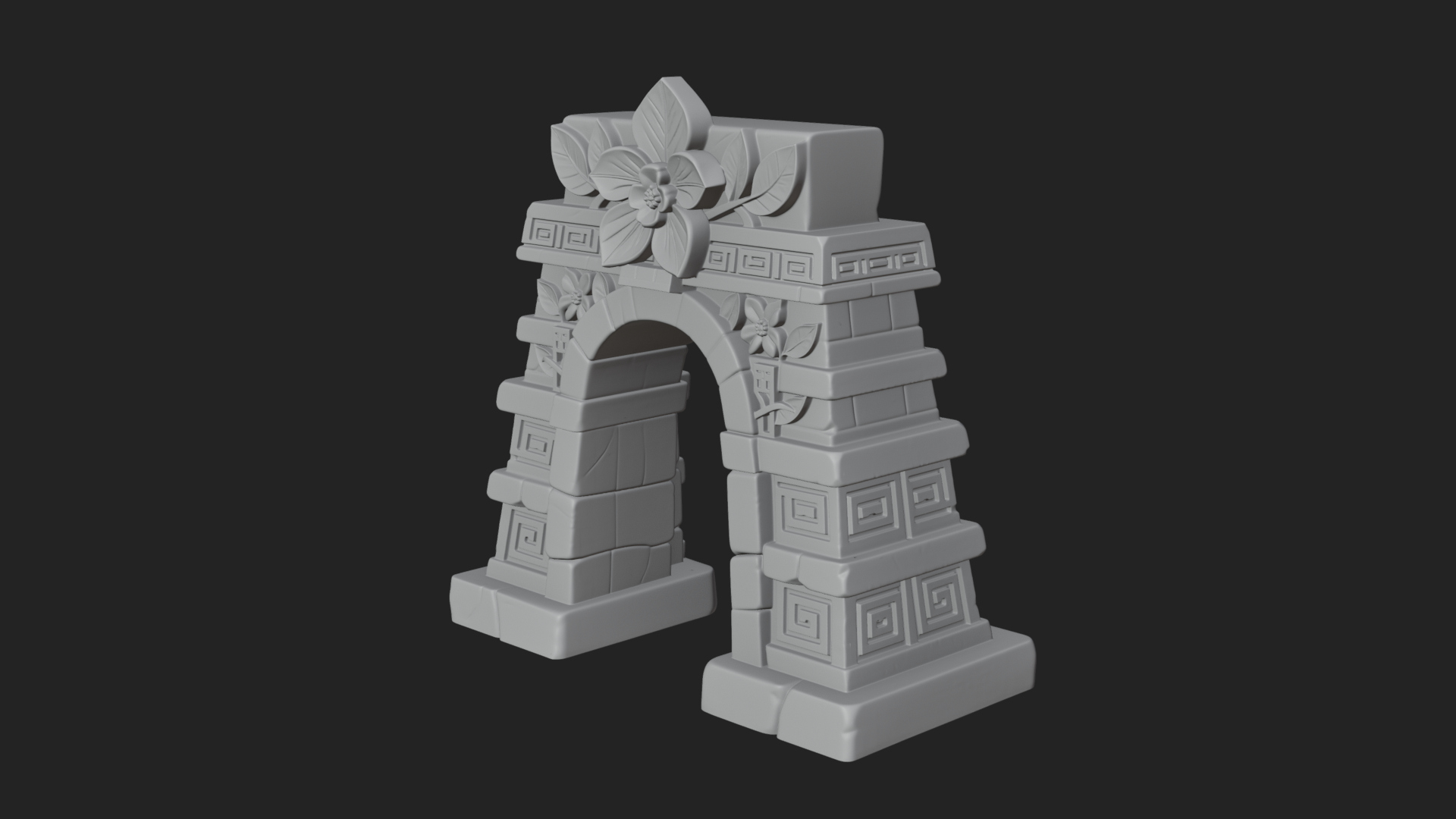 Carved Stone Garden Arch Design 1 3D Print Model 3D Model