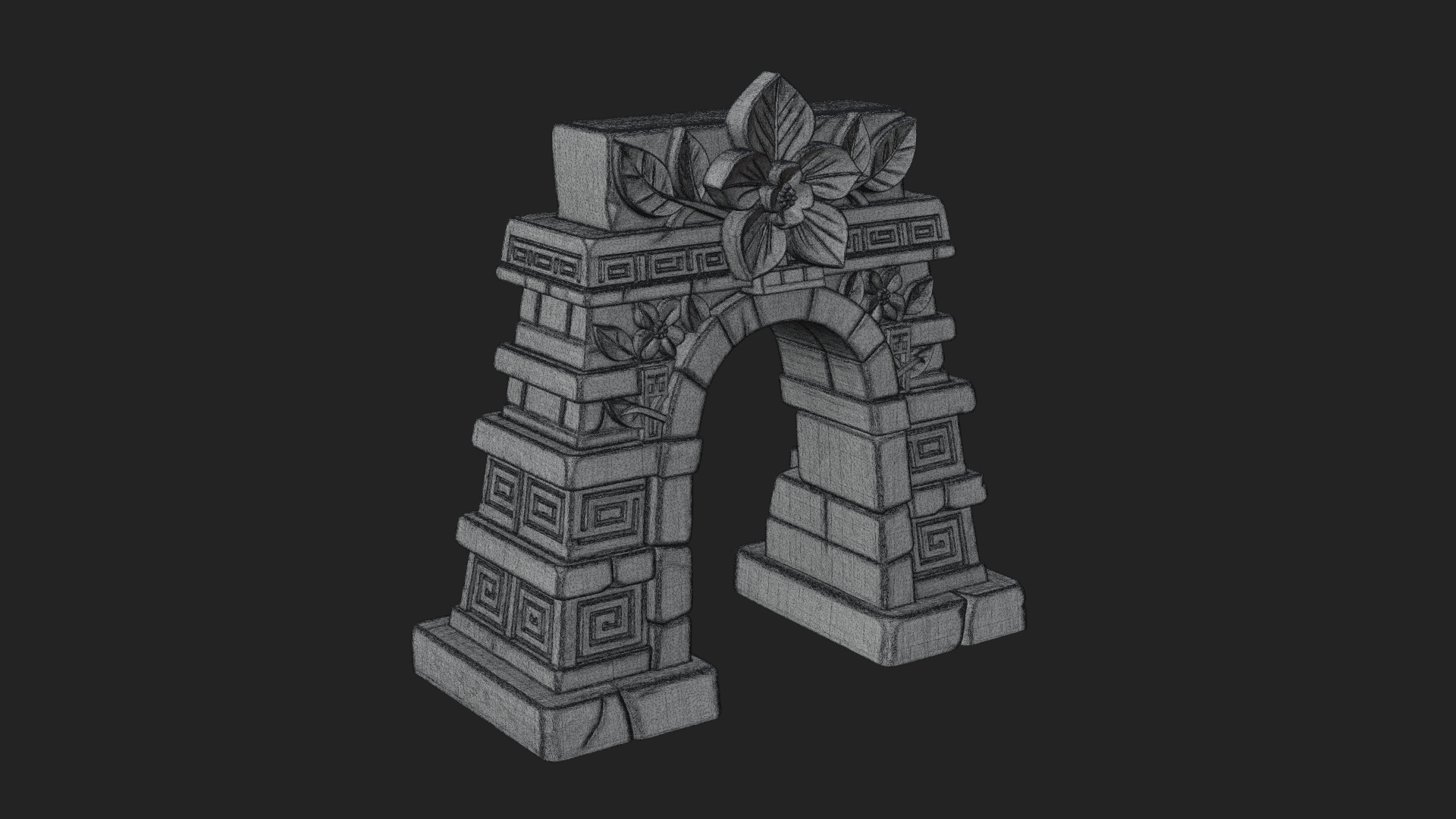 Carved Stone Garden Arch Design 1 3D Print Model 3D Model