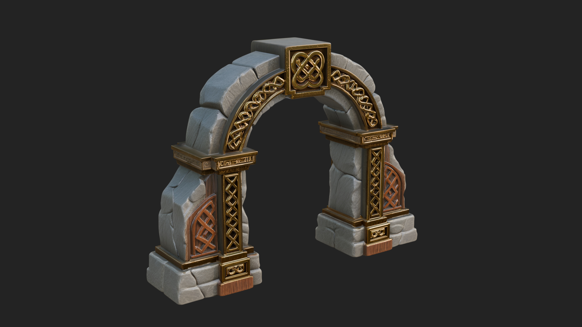 Carved Stone Garden Arch Design 10 3D Print Model 3D Model
