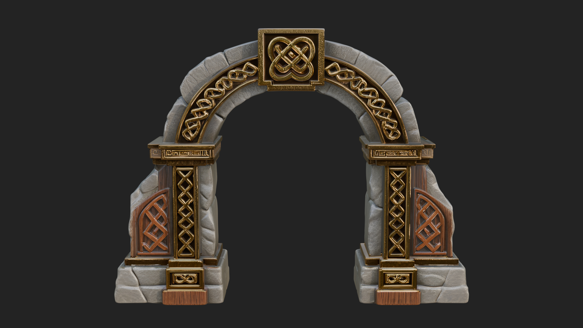 Carved Stone Garden Arch Design 10 3D Print Model 3D Model