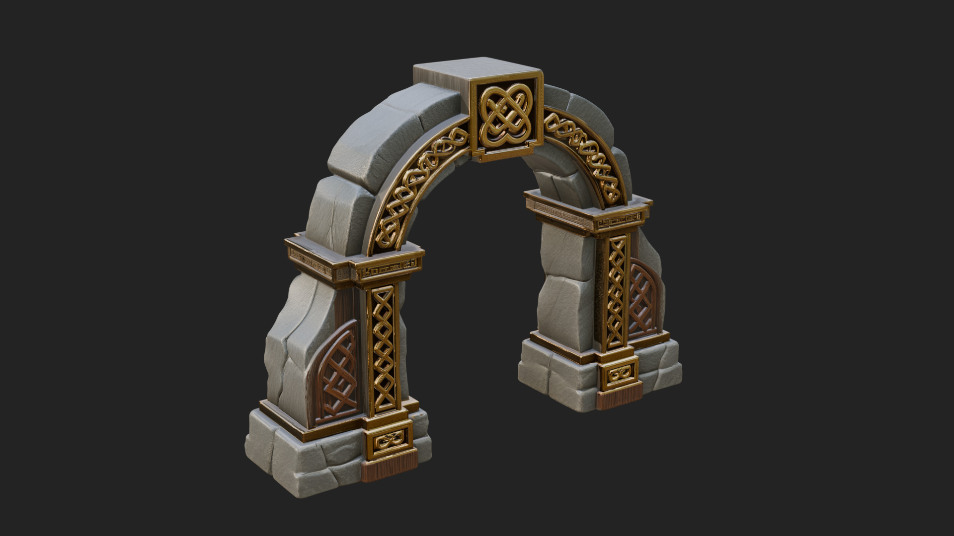 Carved Stone Garden Arch Design 10 3D Print Model 3D Model