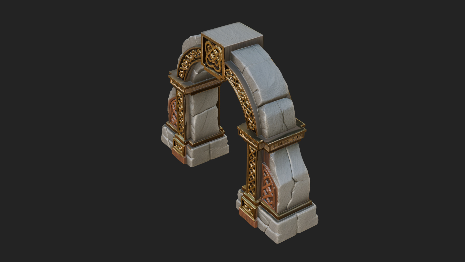Carved Stone Garden Arch Design 10 3D Print Model 3D Model
