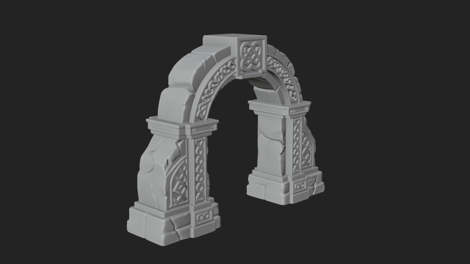 Carved Stone Garden Arch Design 10 3D Print Model 3D Model