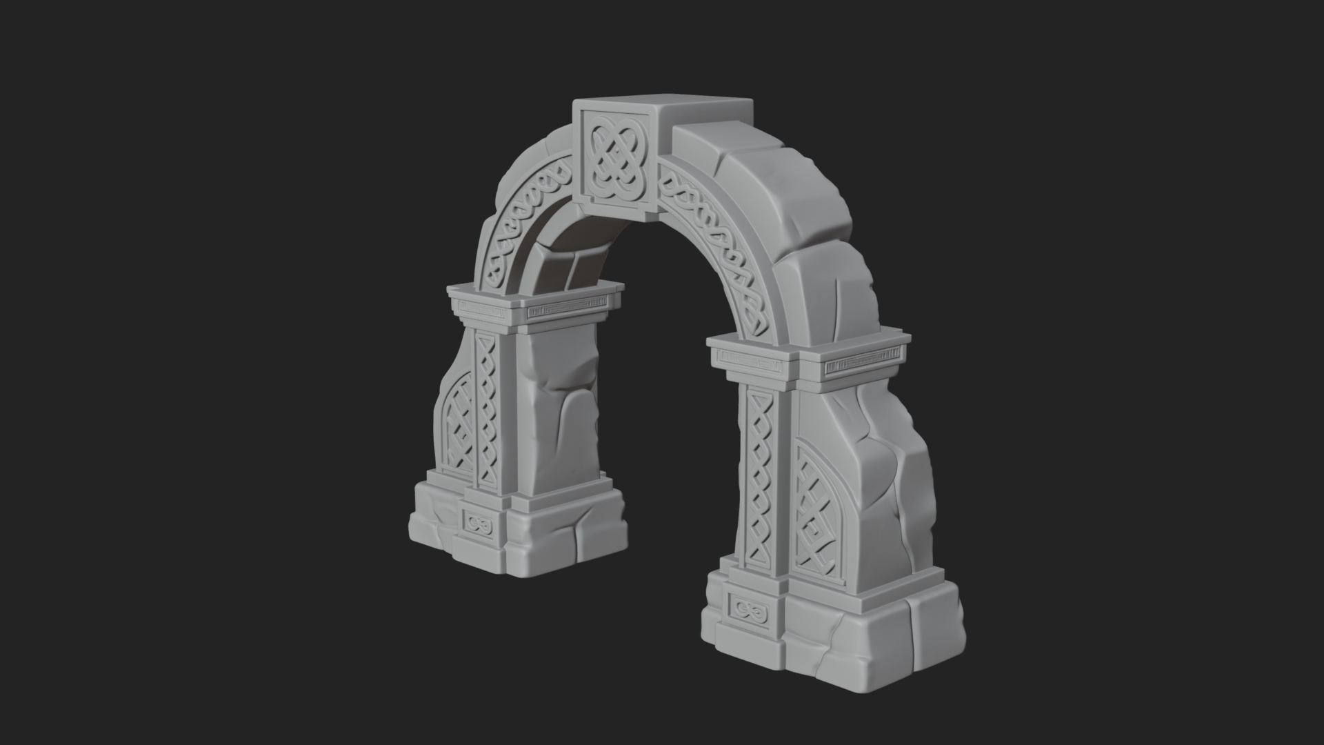 Carved Stone Garden Arch Design 10 3D Print Model 3D Model