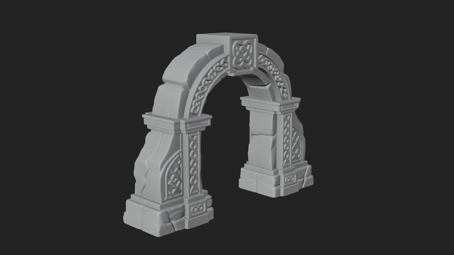 Carved Stone Garden Arch Design 10 3D Print Model 3D Model