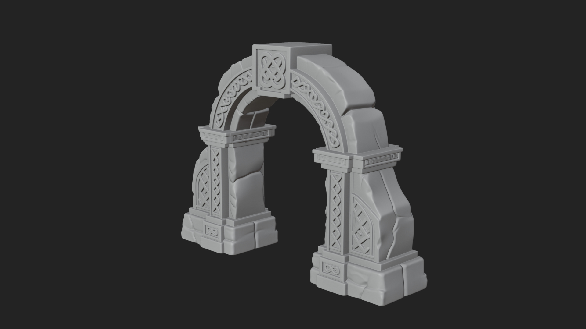 Carved Stone Garden Arch Design 10 3D Print Model 3D Model
