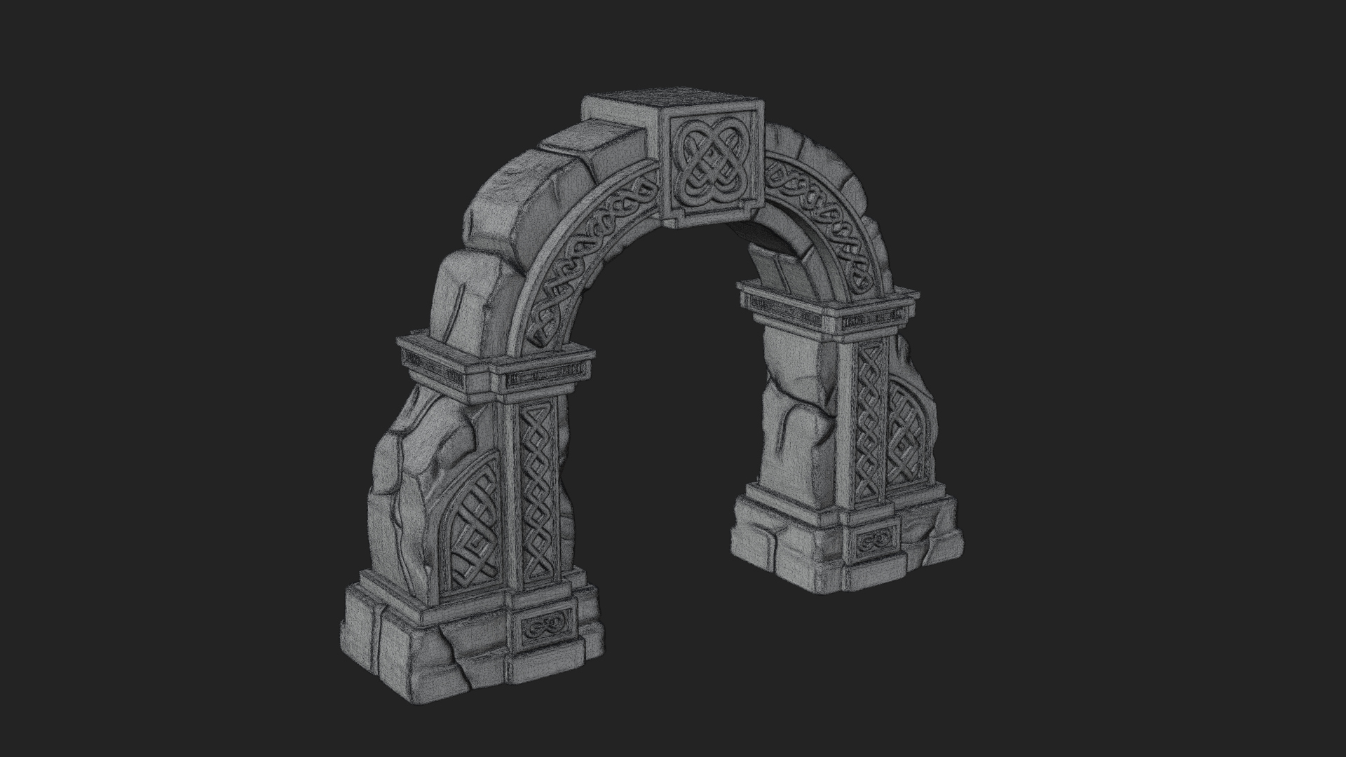 Carved Stone Garden Arch Design 10 3D Print Model 3D Model