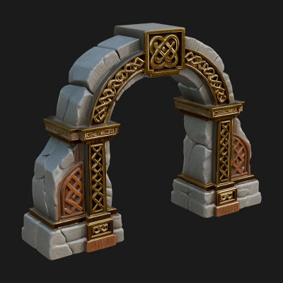 Carved Stone Garden Arch Design 10 3D Print Model