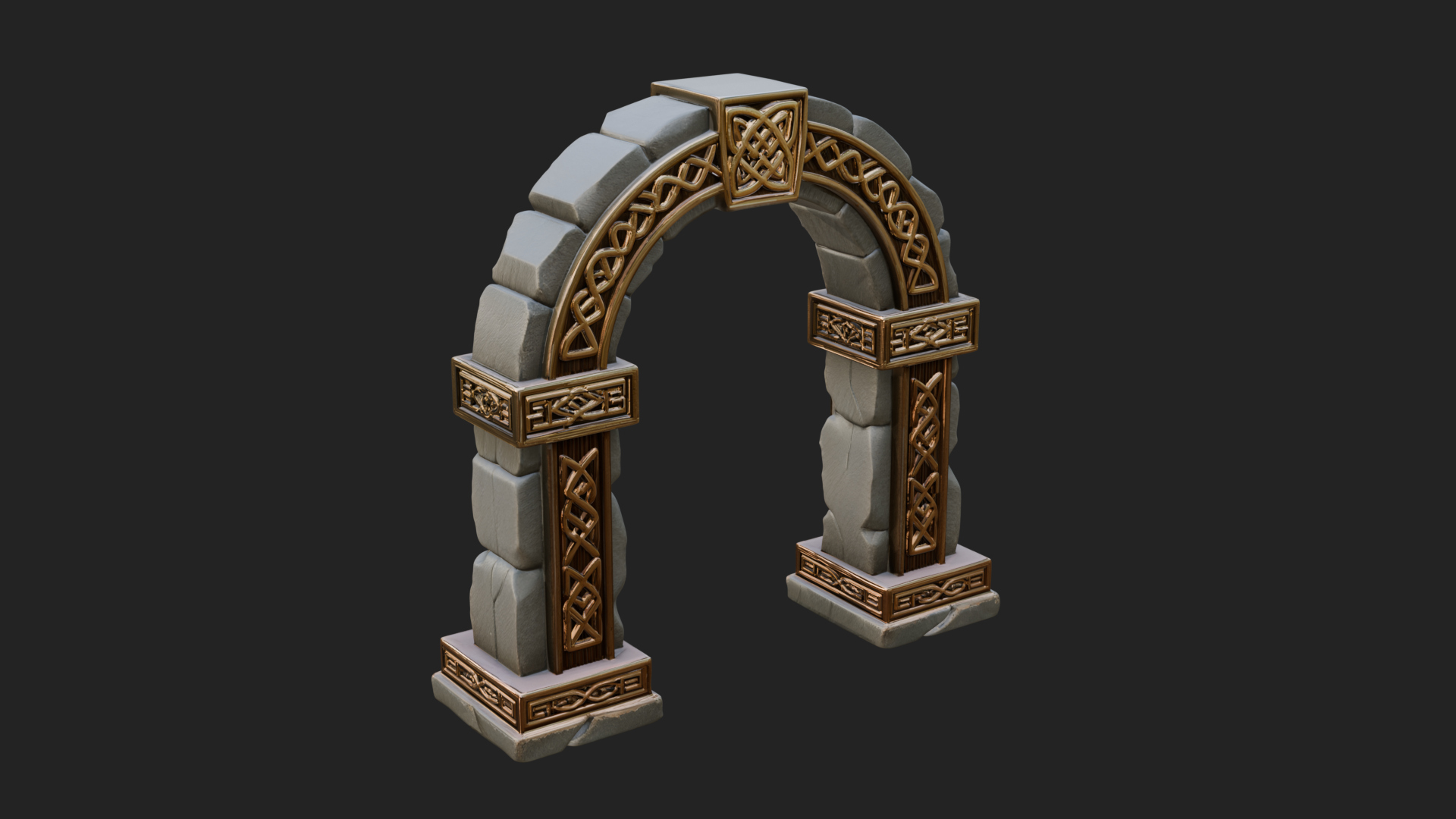 Carved Stone Garden Arch Design 11 3D Print Model 3D Model