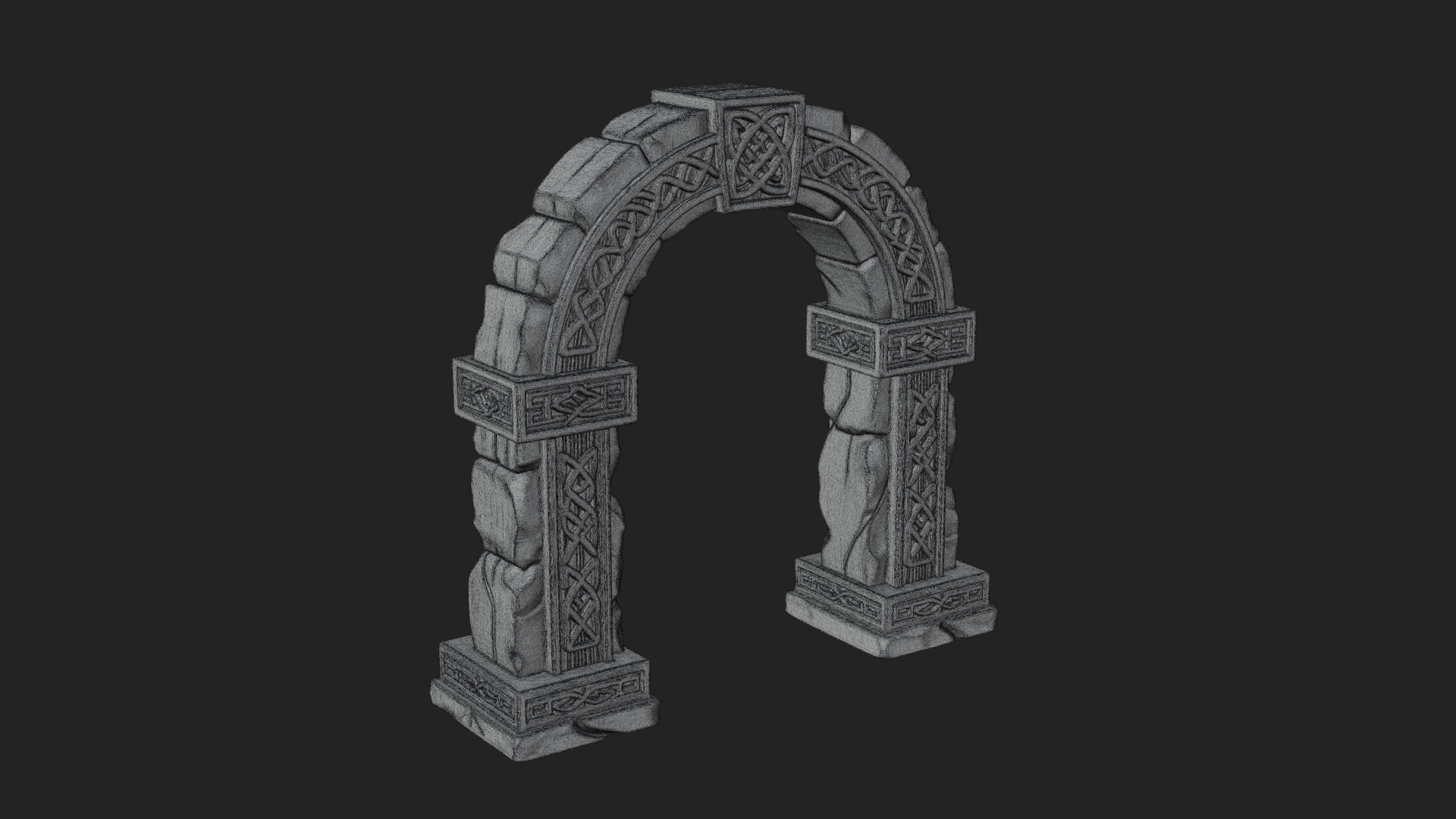 Carved Stone Garden Arch Design 11 3D Print Model 3D Model