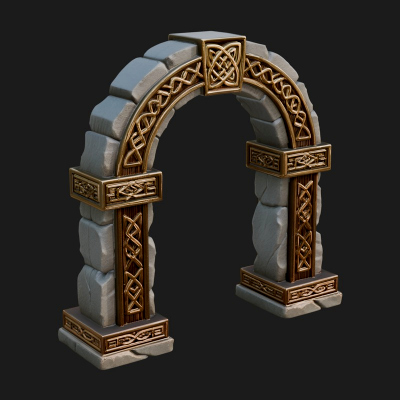 Carved Stone Garden Arch Design 11 3D Print Model
