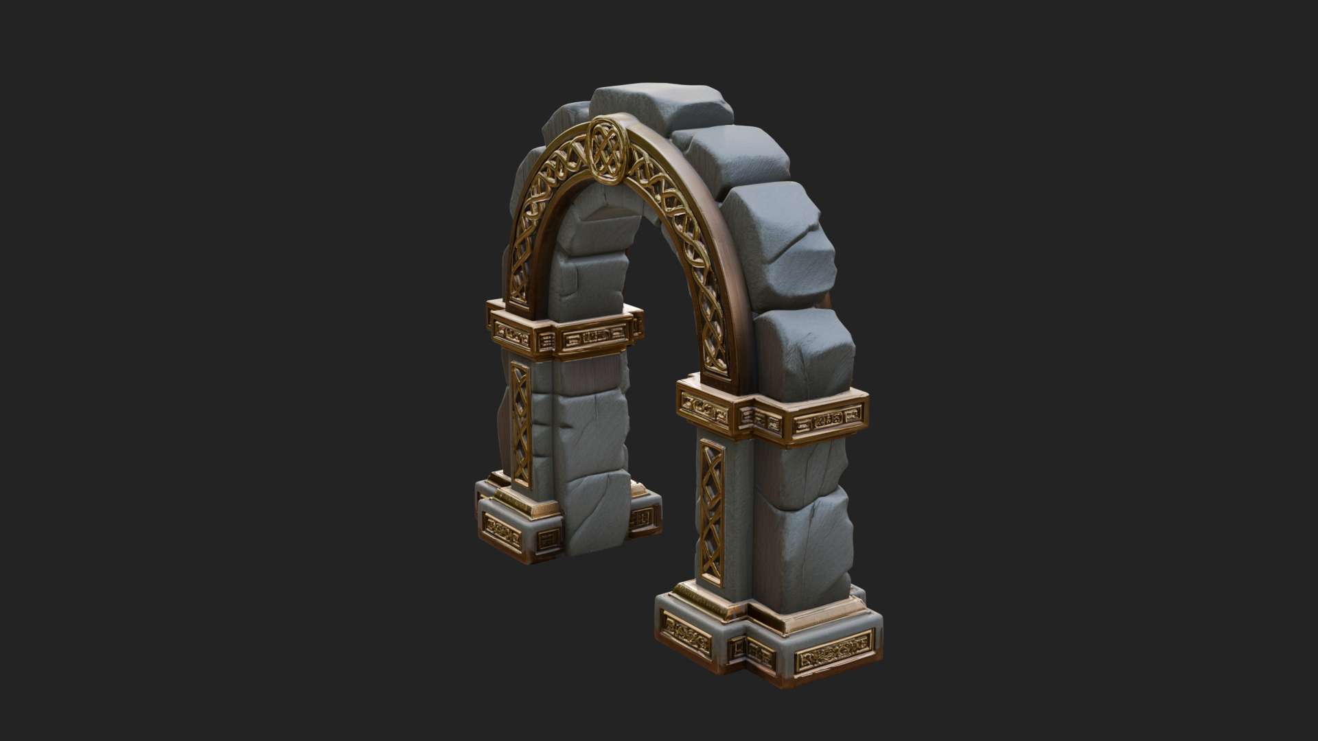 Carved Stone Garden Arch Design 12 3D Print Model 3D Model
