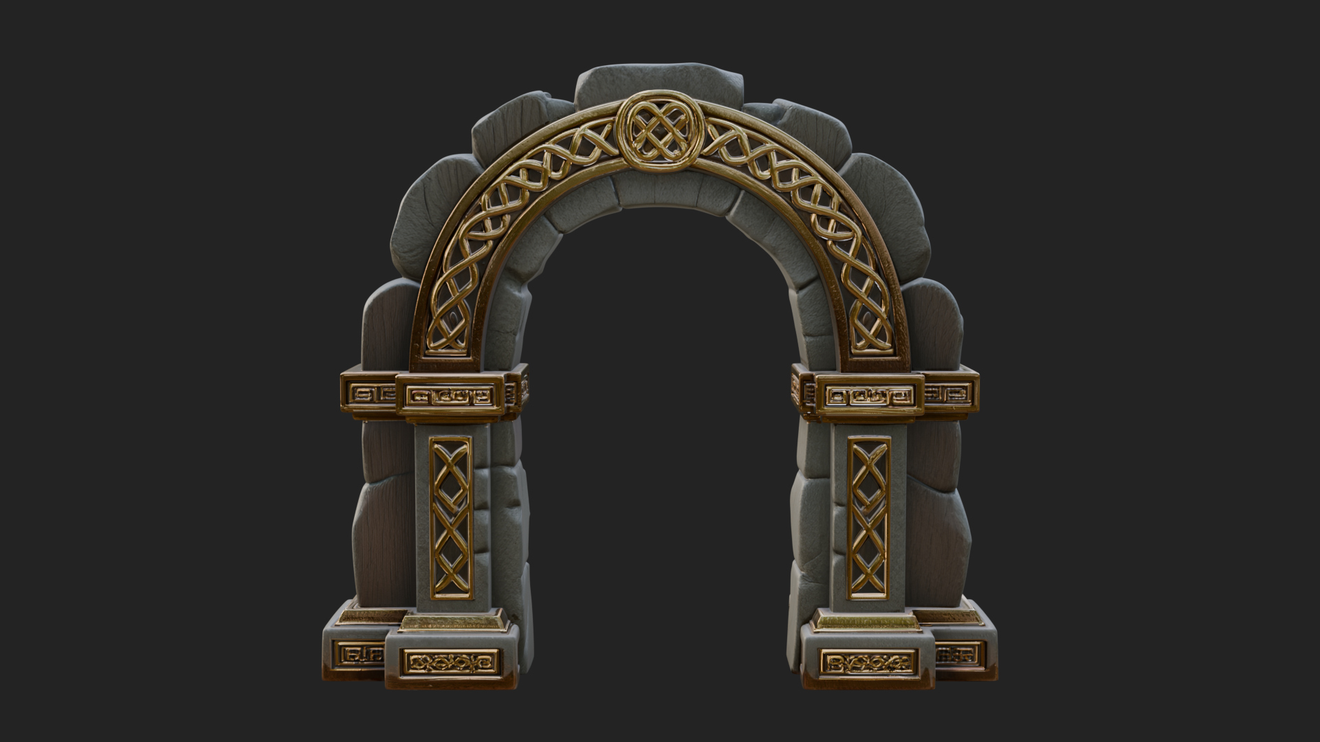 Carved Stone Garden Arch Design 12 3D Print Model 3D Model