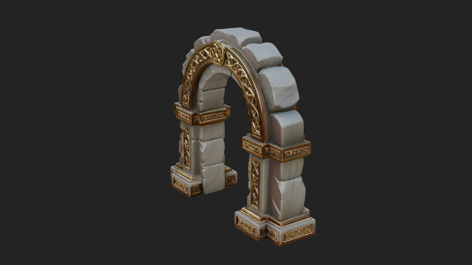 Carved Stone Garden Arch Design 12 3D Print Model 3D Model