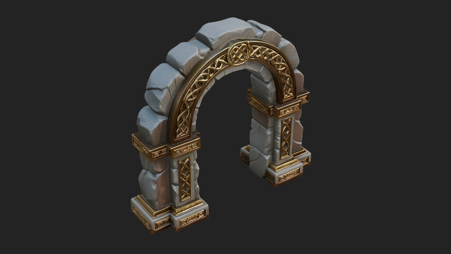 Carved Stone Garden Arch Design 12 3D Print Model 3D Model