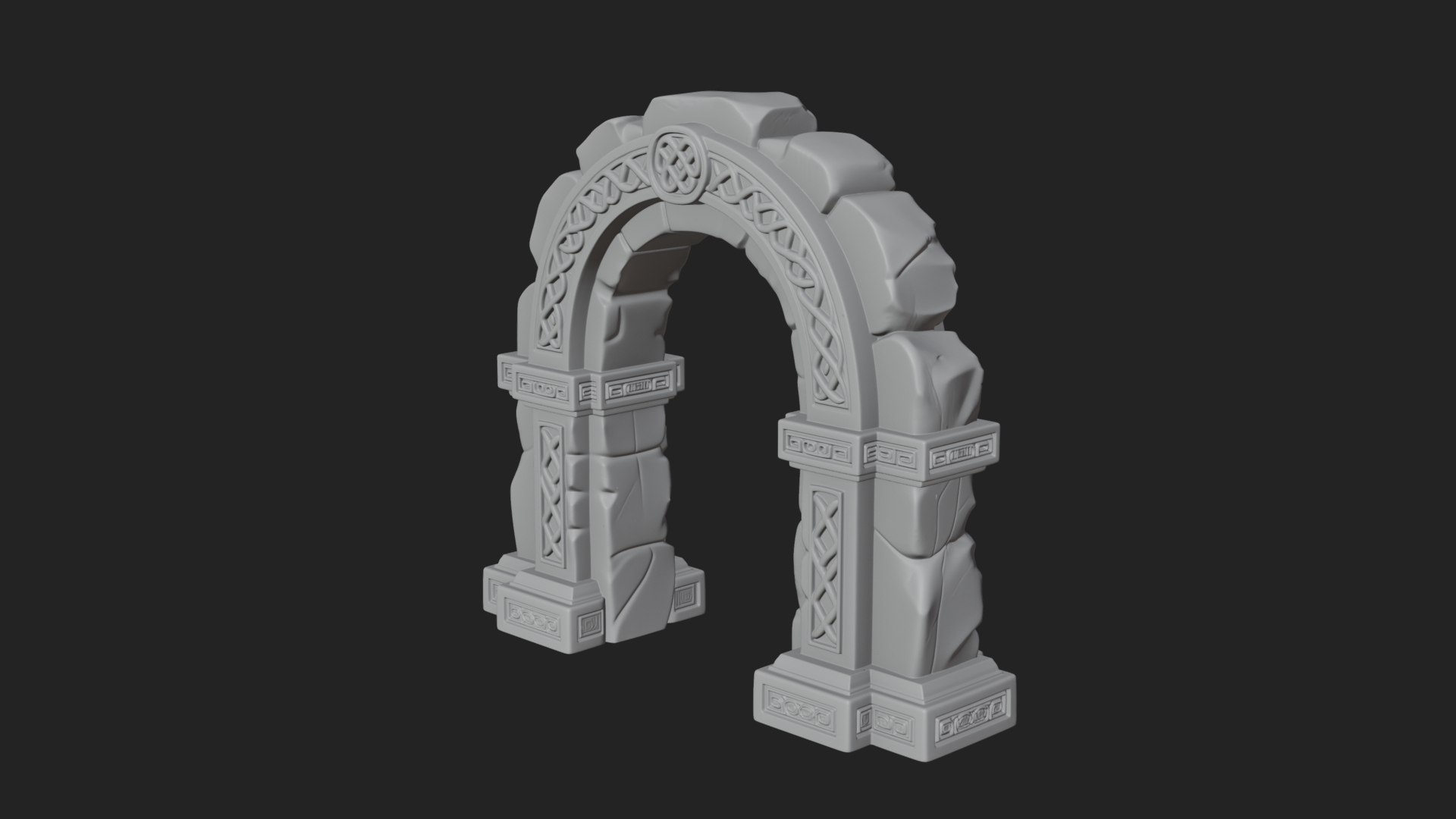 Carved Stone Garden Arch Design 12 3D Print Model 3D Model