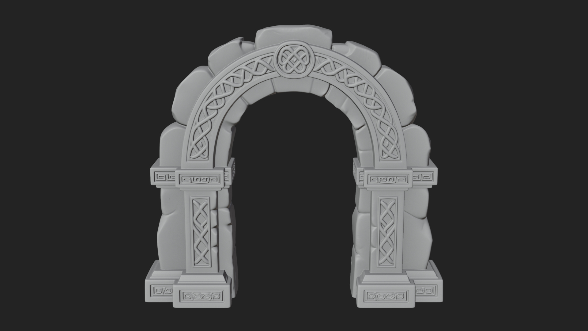 Carved Stone Garden Arch Design 12 3D Print Model 3D Model