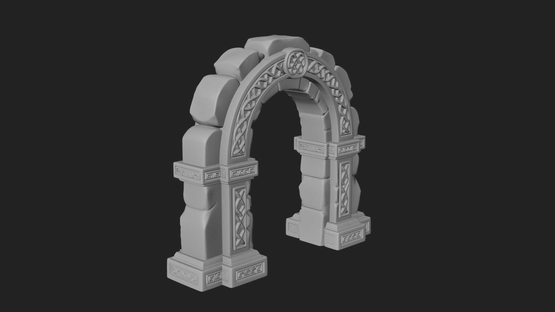 Carved Stone Garden Arch Design 12 3D Print Model 3D Model