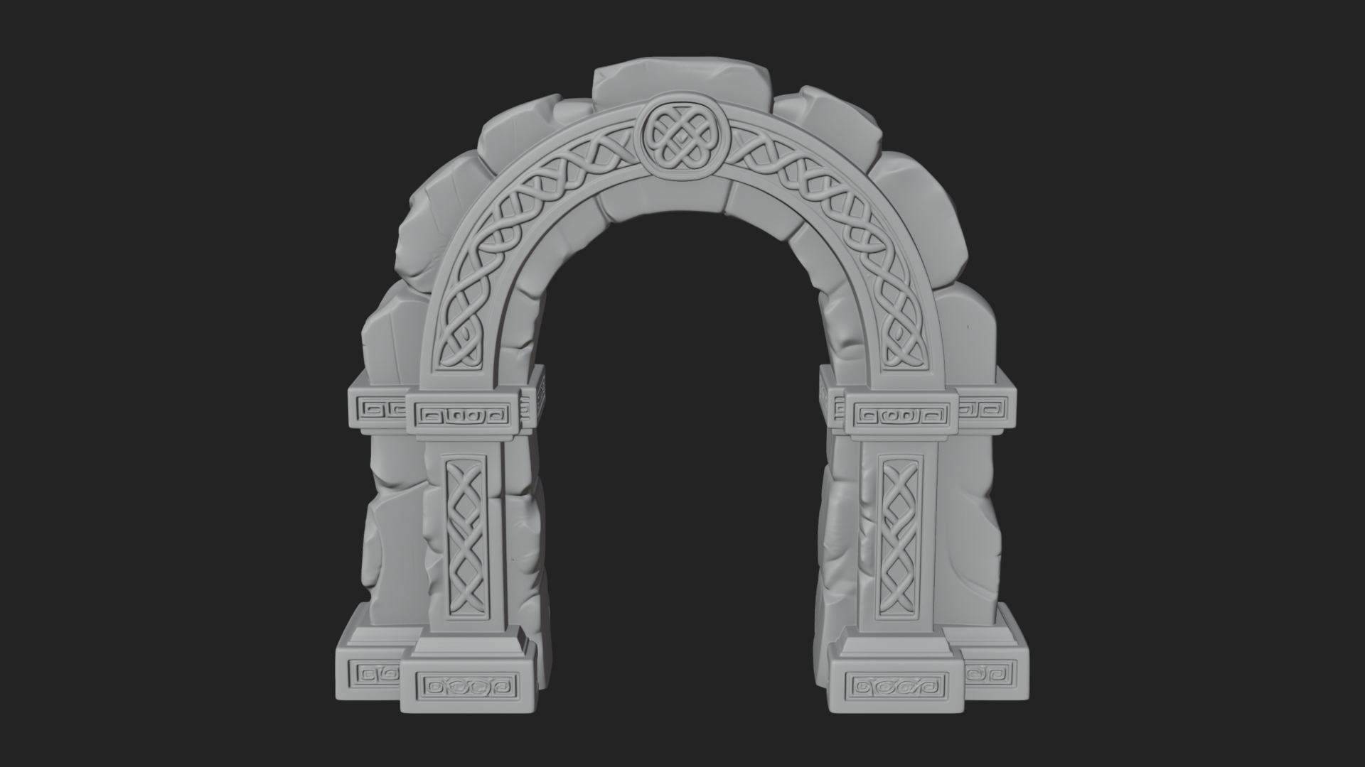 Carved Stone Garden Arch Design 12 3D Print Model 3D Model