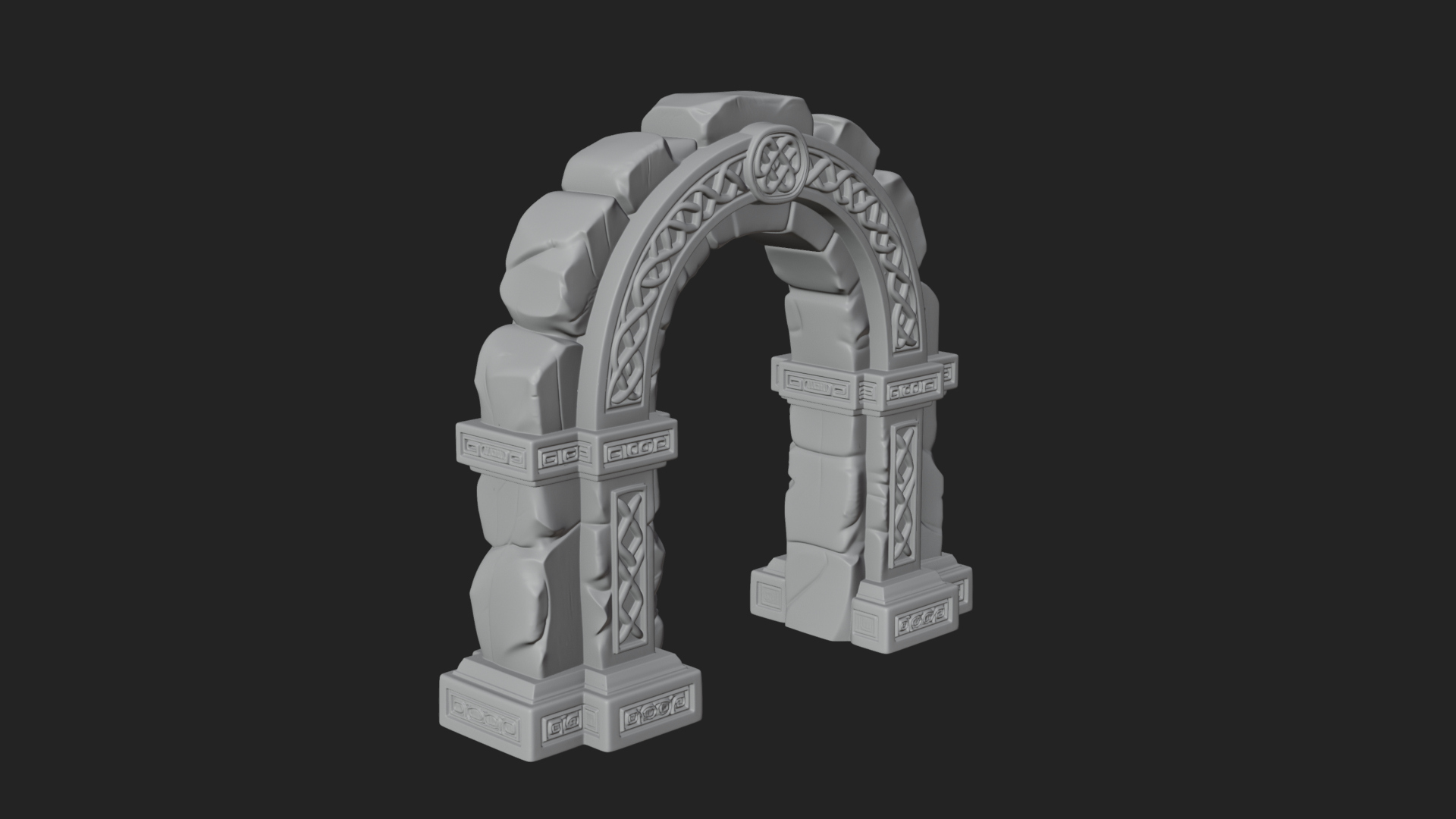 Carved Stone Garden Arch Design 12 3D Print Model 3D Model