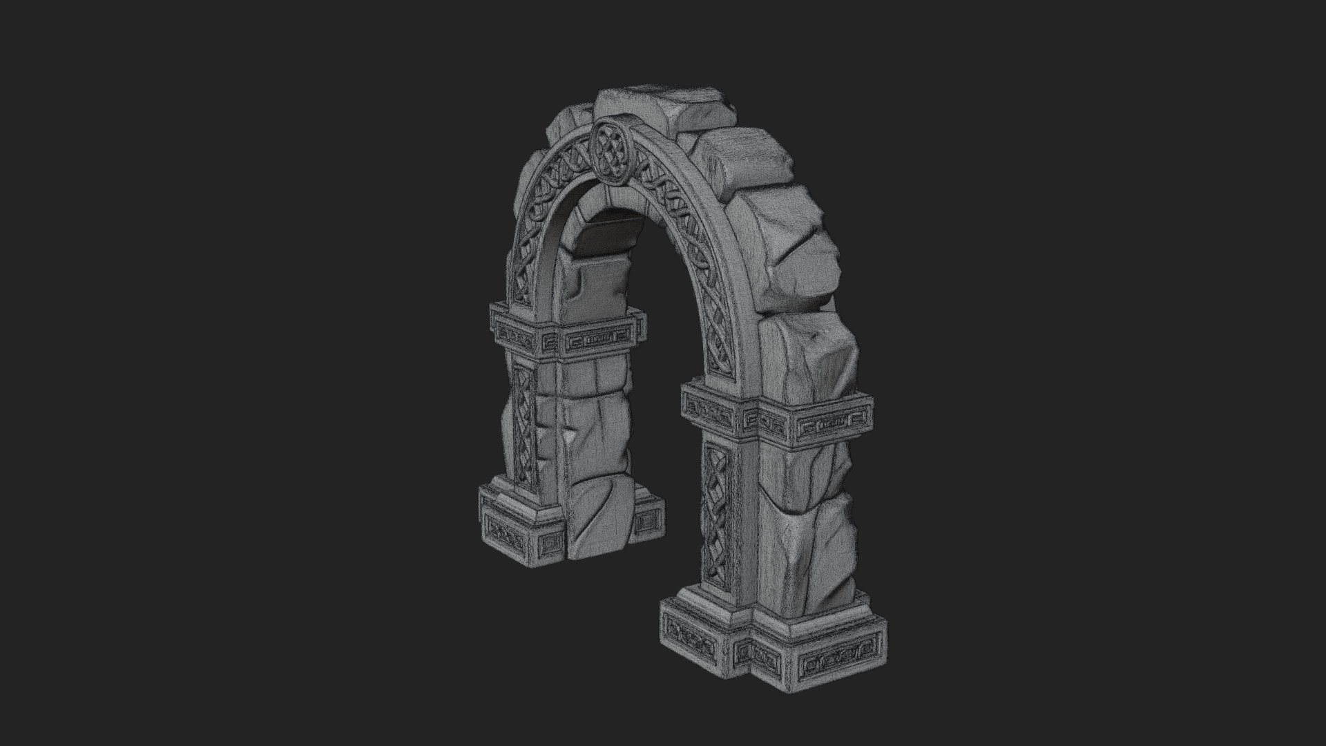 Carved Stone Garden Arch Design 12 3D Print Model 3D Model