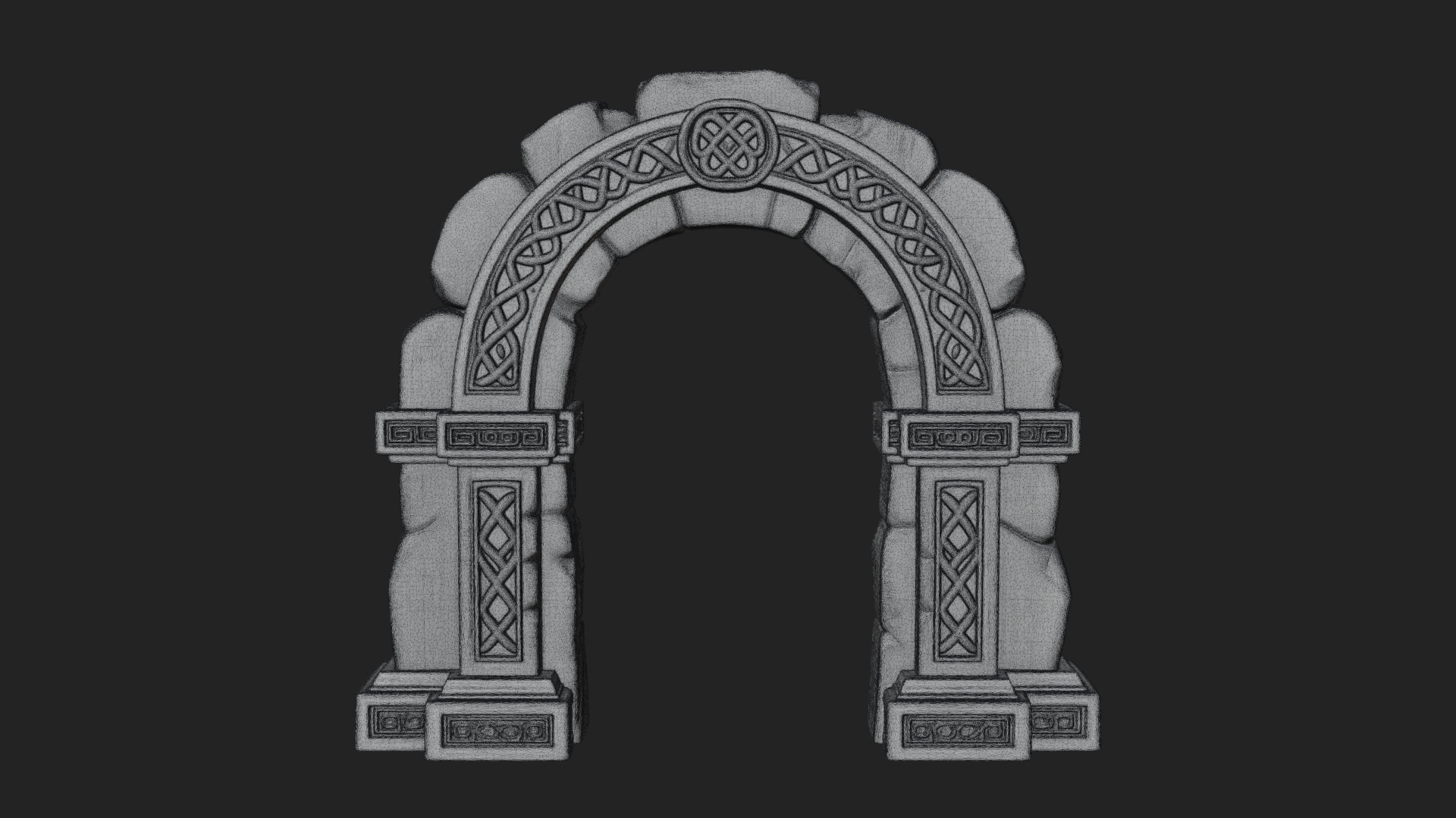 Carved Stone Garden Arch Design 12 3D Print Model 3D Model