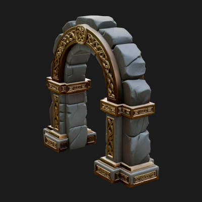 Carved Stone Garden Arch Design 12 3D Print Model