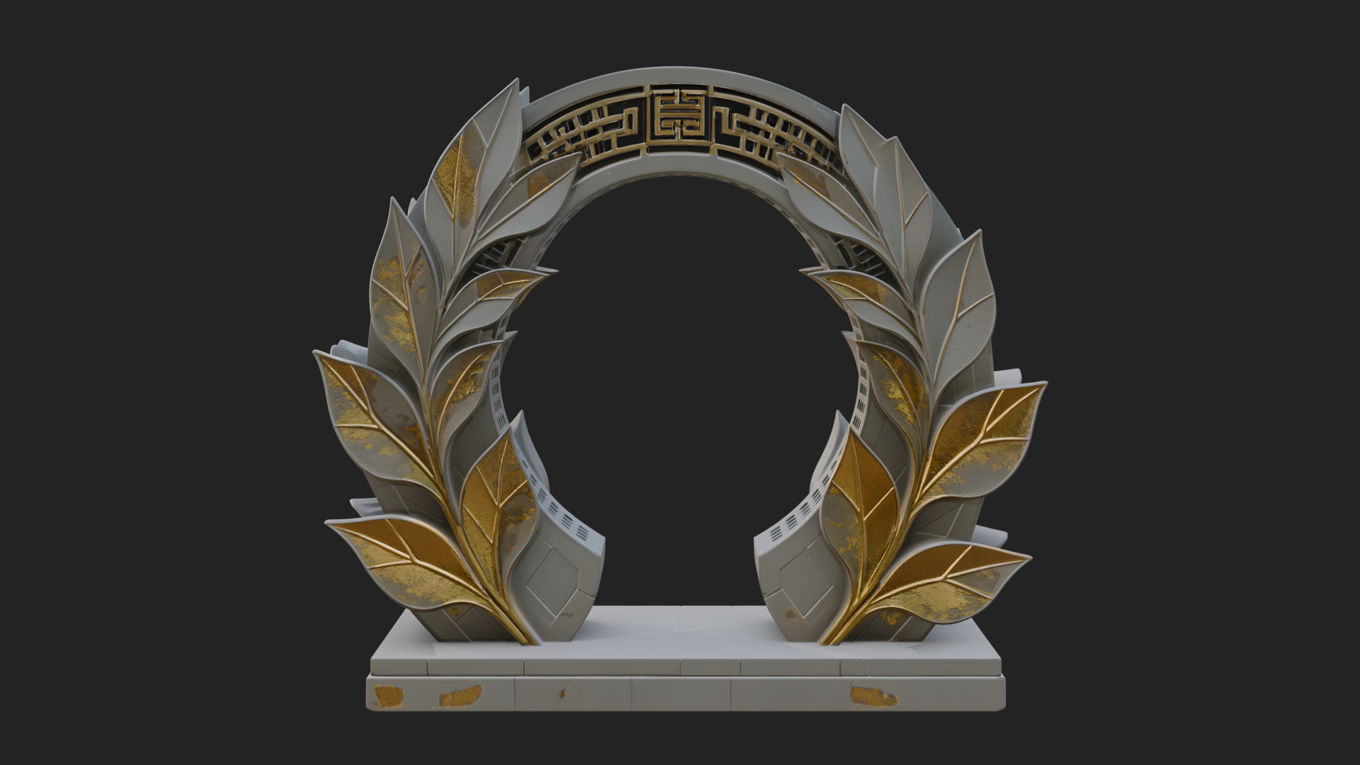 Carved Stone Garden Arch Design 13 3D Print Model 3D Model