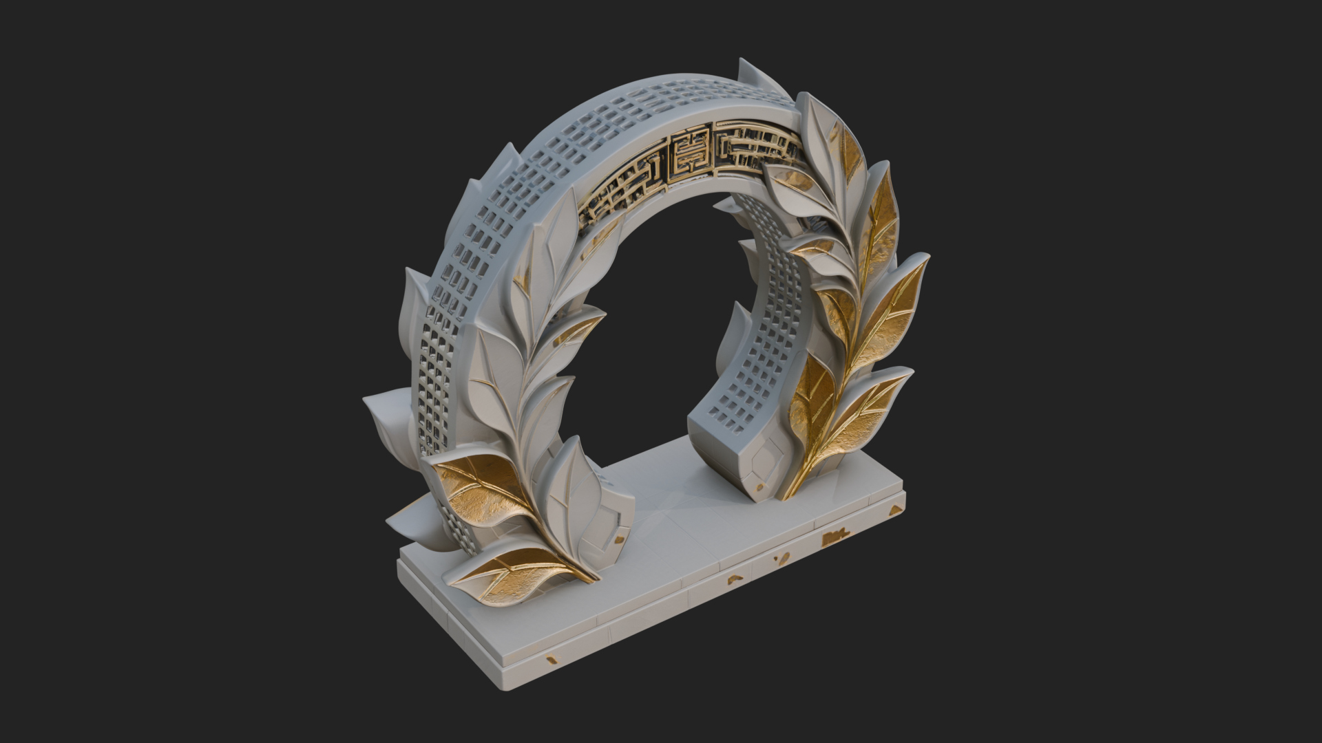 Carved Stone Garden Arch Design 13 3D Print Model 3D Model