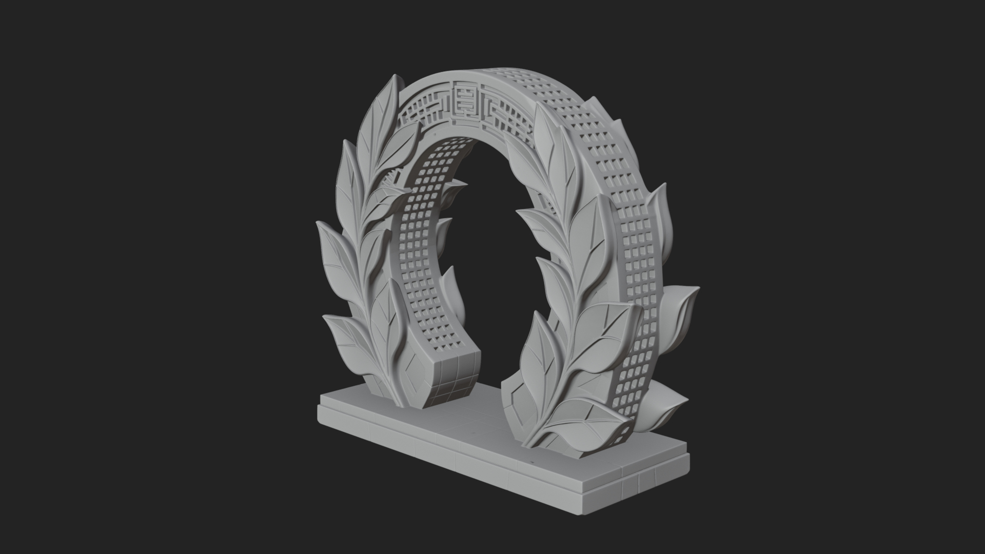 Carved Stone Garden Arch Design 13 3D Print Model 3D Model