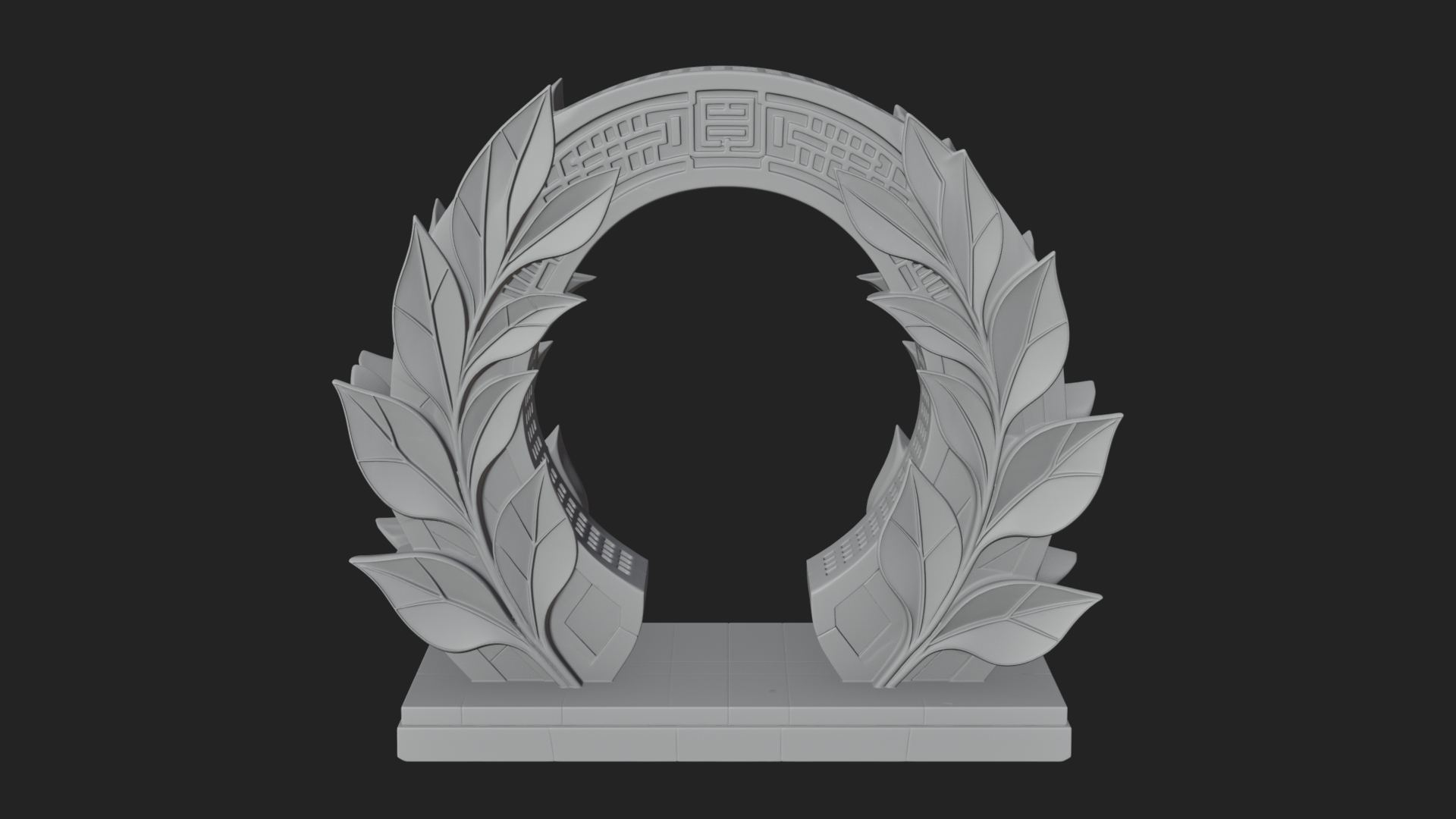 Carved Stone Garden Arch Design 13 3D Print Model 3D Model