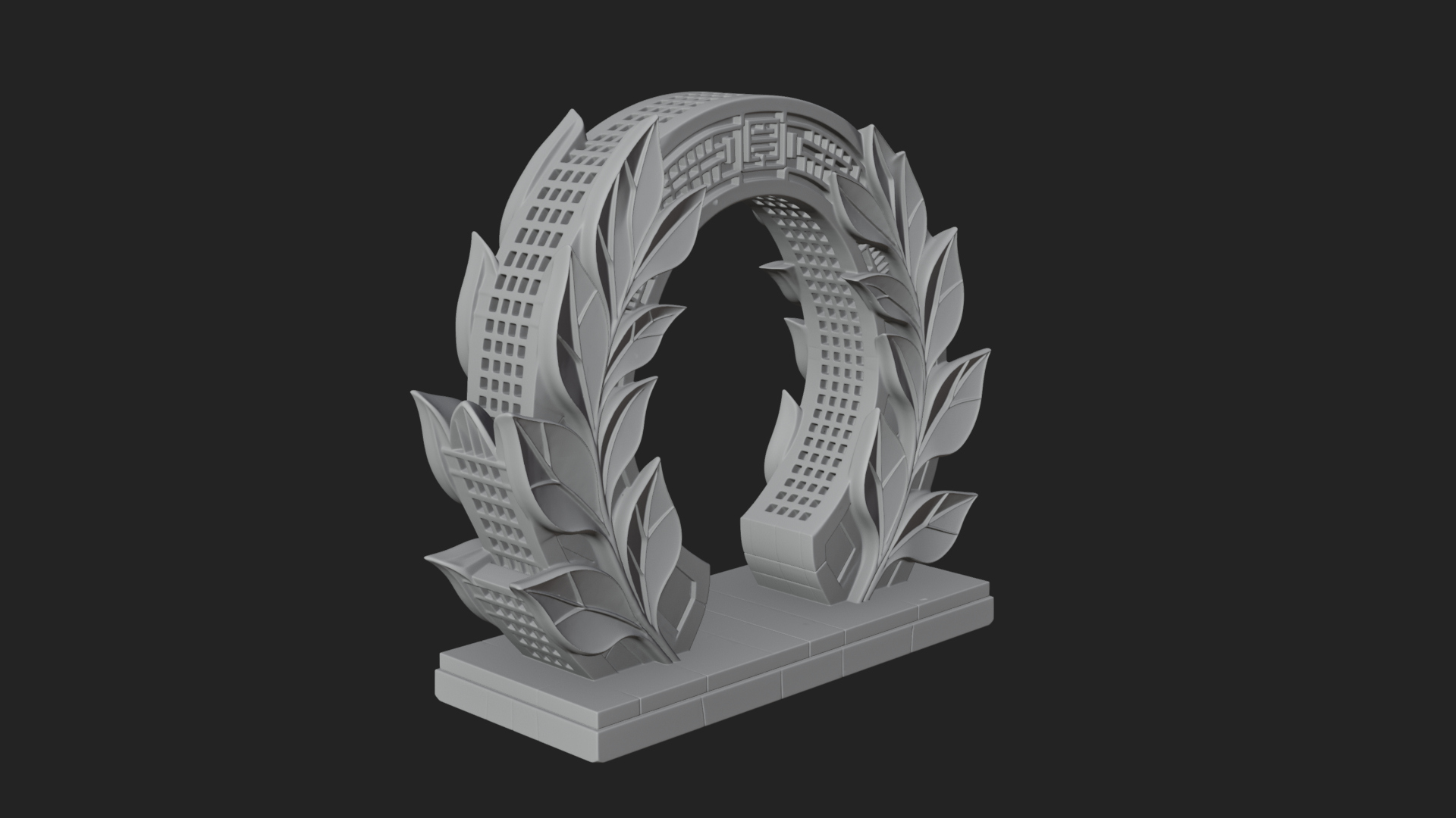 Carved Stone Garden Arch Design 13 3D Print Model 3D Model