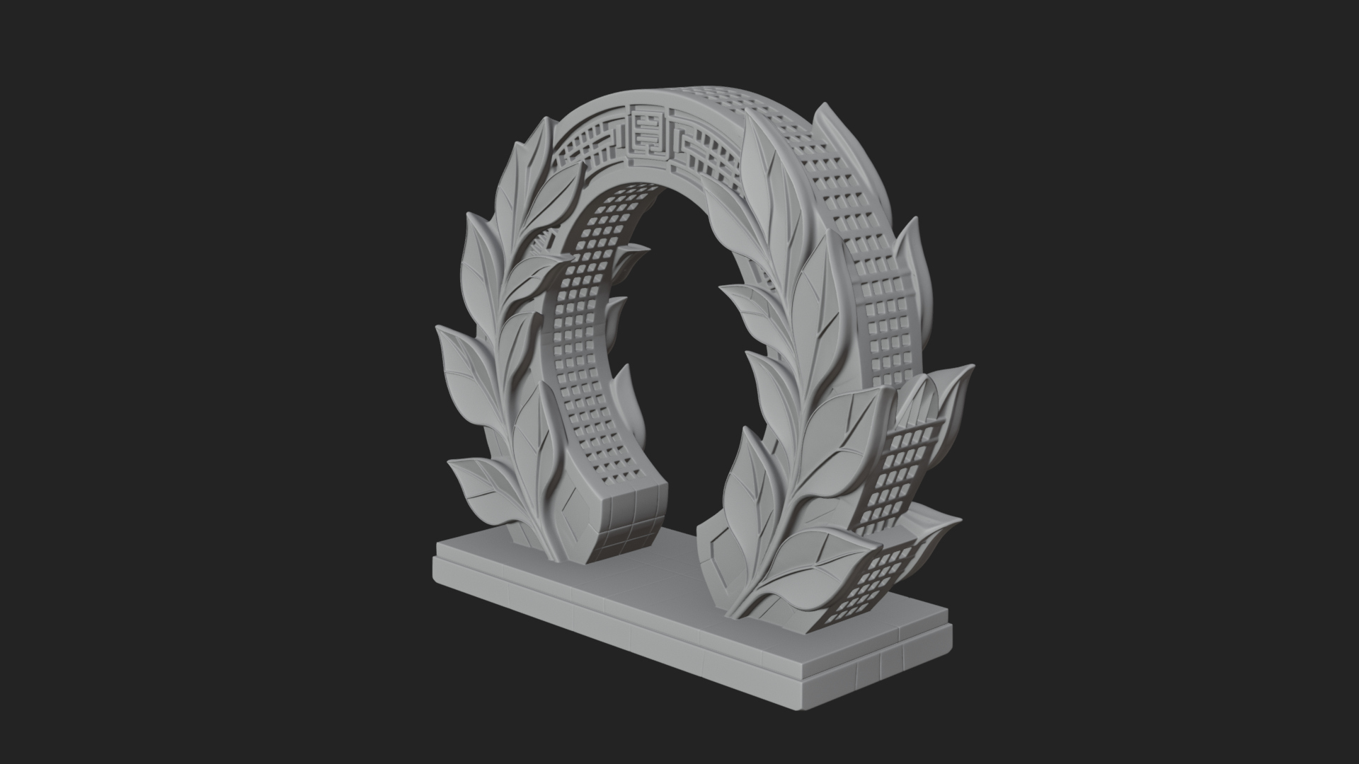 Carved Stone Garden Arch Design 13 3D Print Model 3D Model