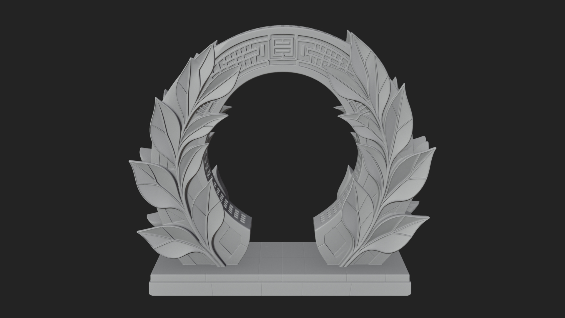 Carved Stone Garden Arch Design 13 3D Print Model 3D Model