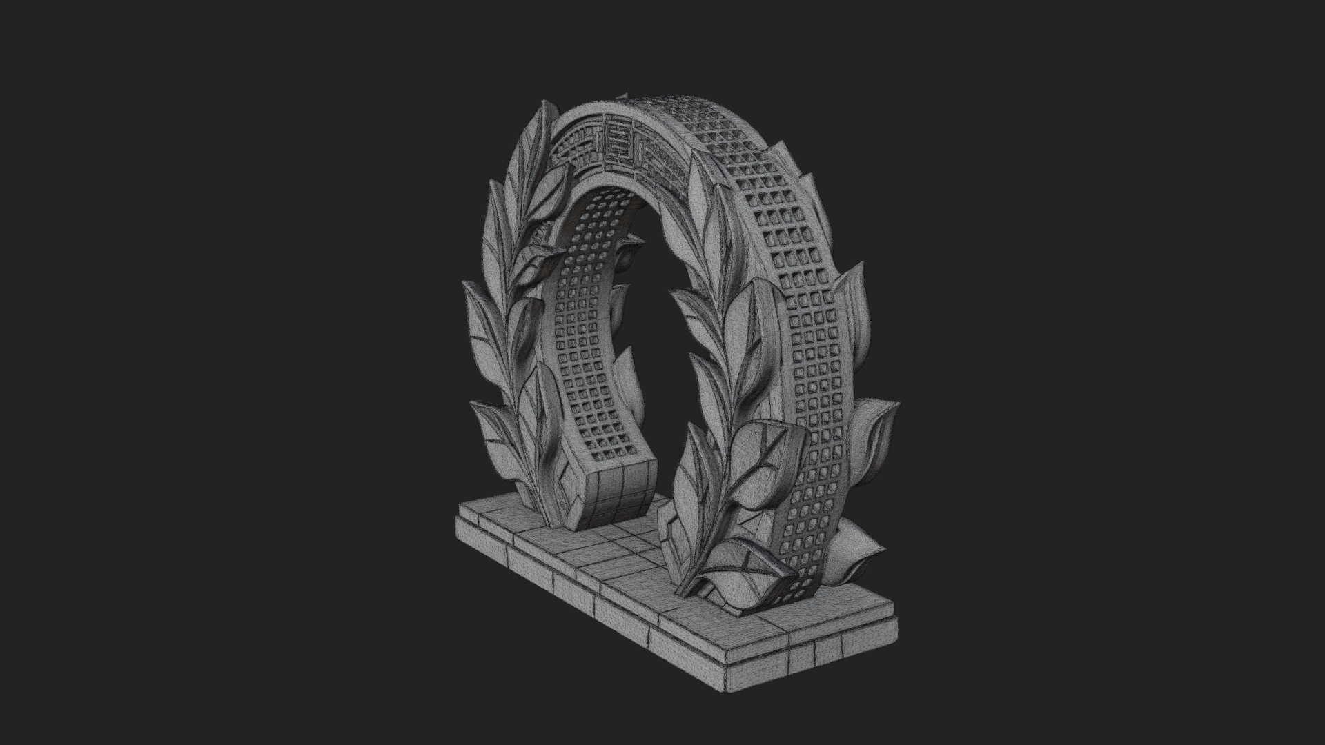 Carved Stone Garden Arch Design 13 3D Print Model 3D Model