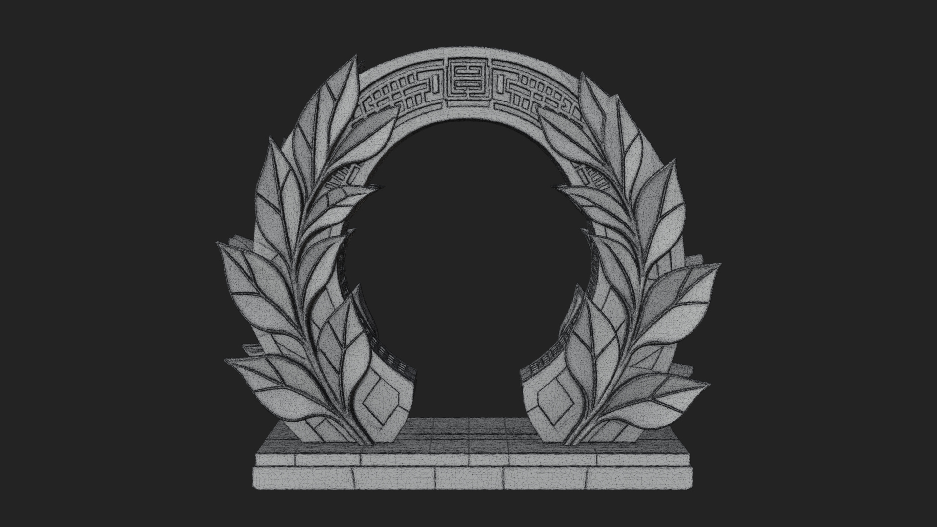 Carved Stone Garden Arch Design 13 3D Print Model 3D Model
