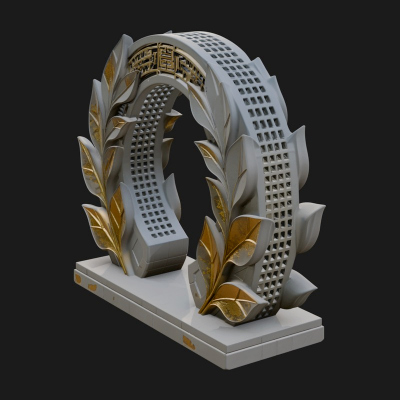Carved Stone Garden Arch Design 13 3D Print Model