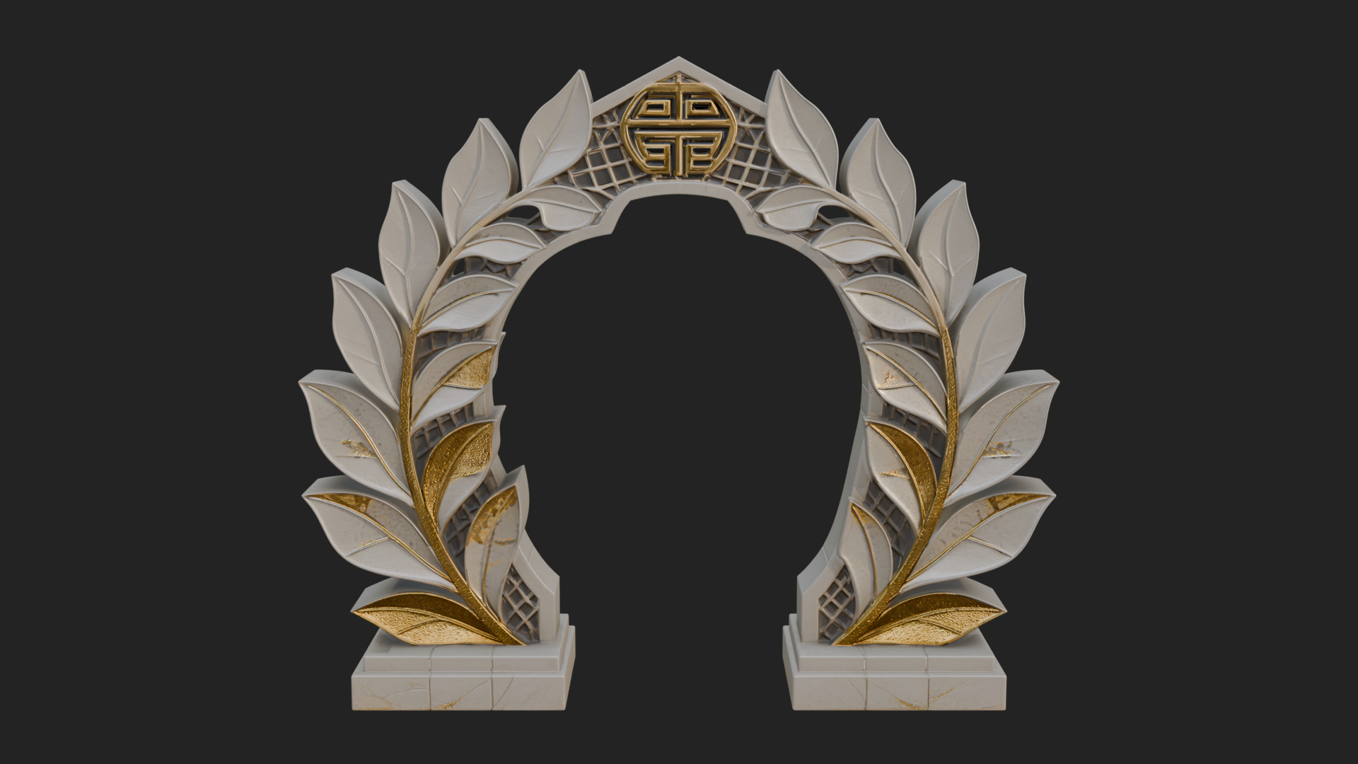 Carved Stone Garden Arch Design 14 3D Print Model 3D Model