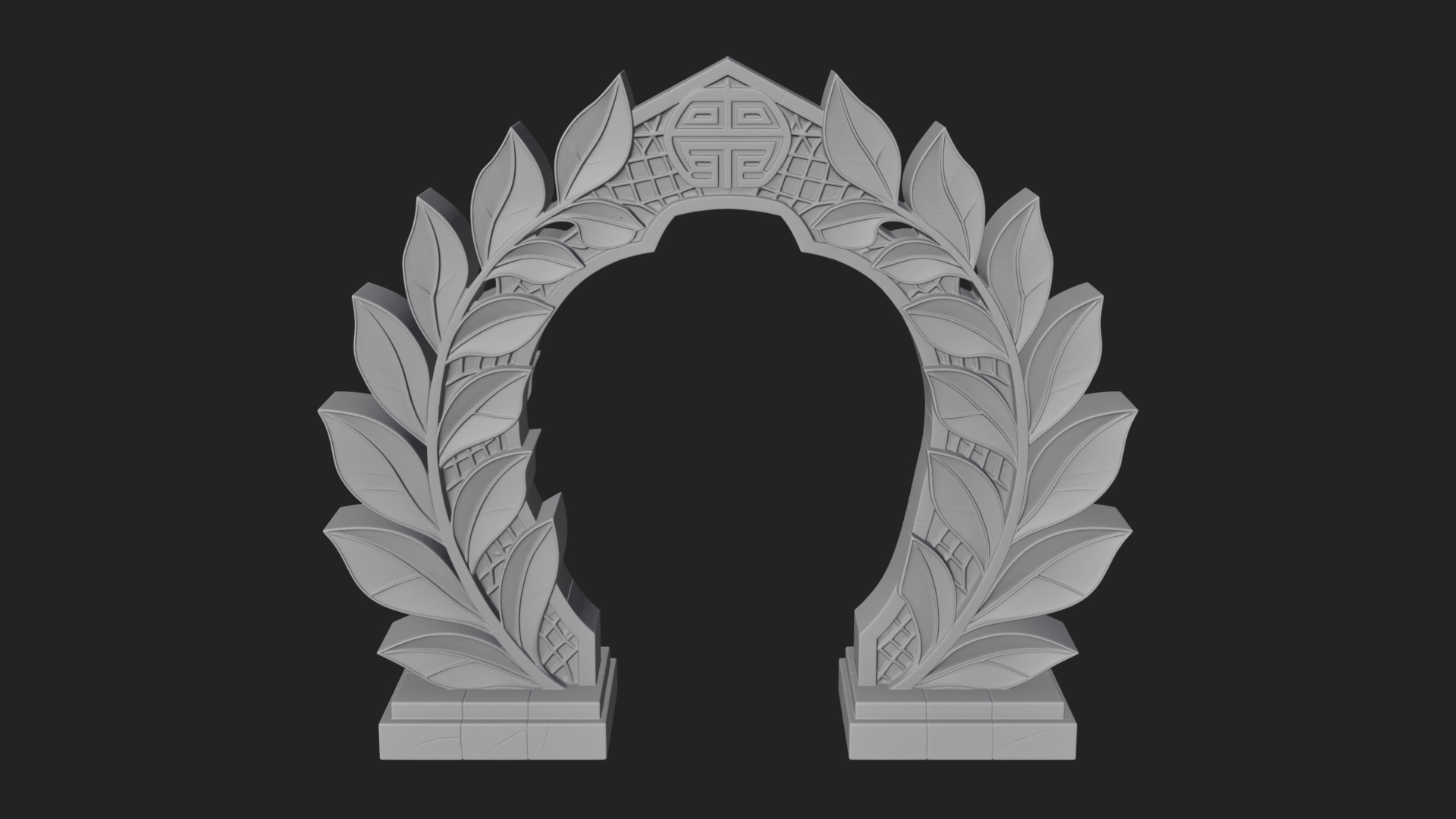 Carved Stone Garden Arch Design 14 3D Print Model 3D Model