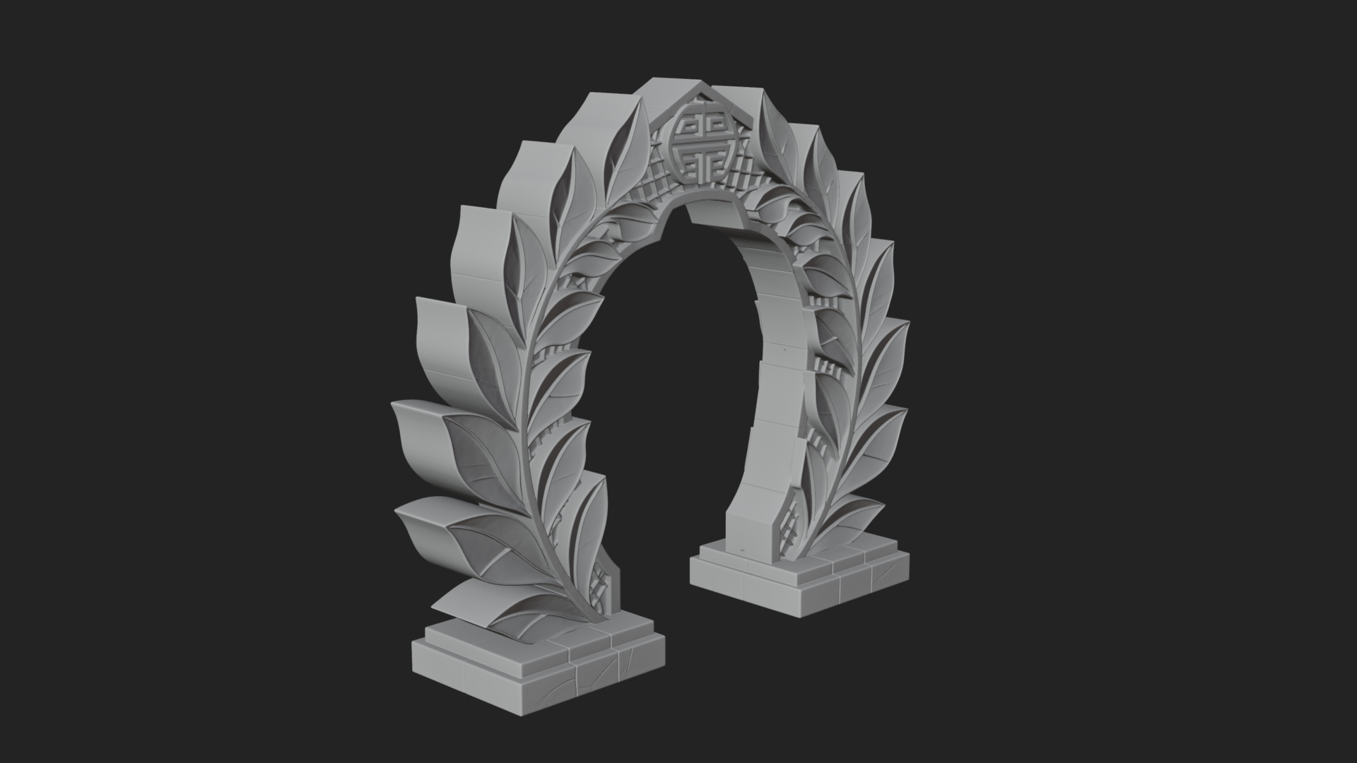 Carved Stone Garden Arch Design 14 3D Print Model 3D Model