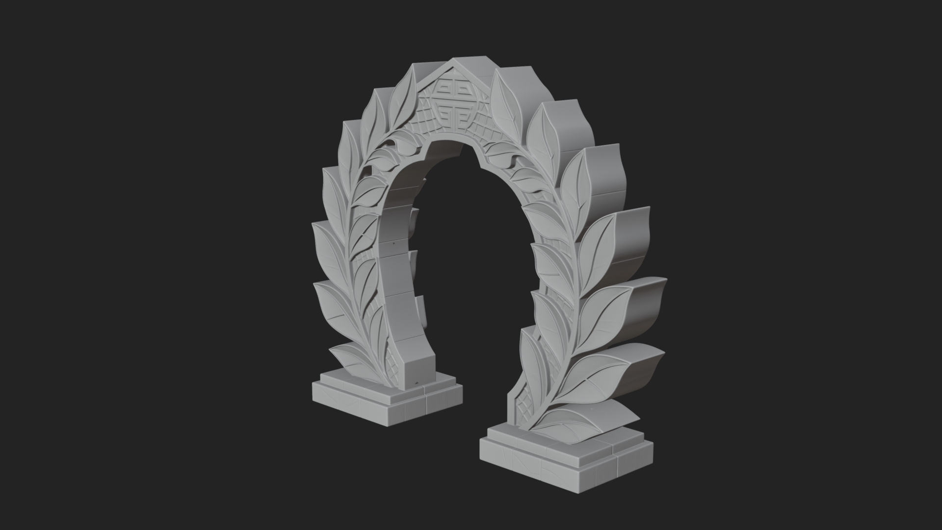 Carved Stone Garden Arch Design 14 3D Print Model 3D Model