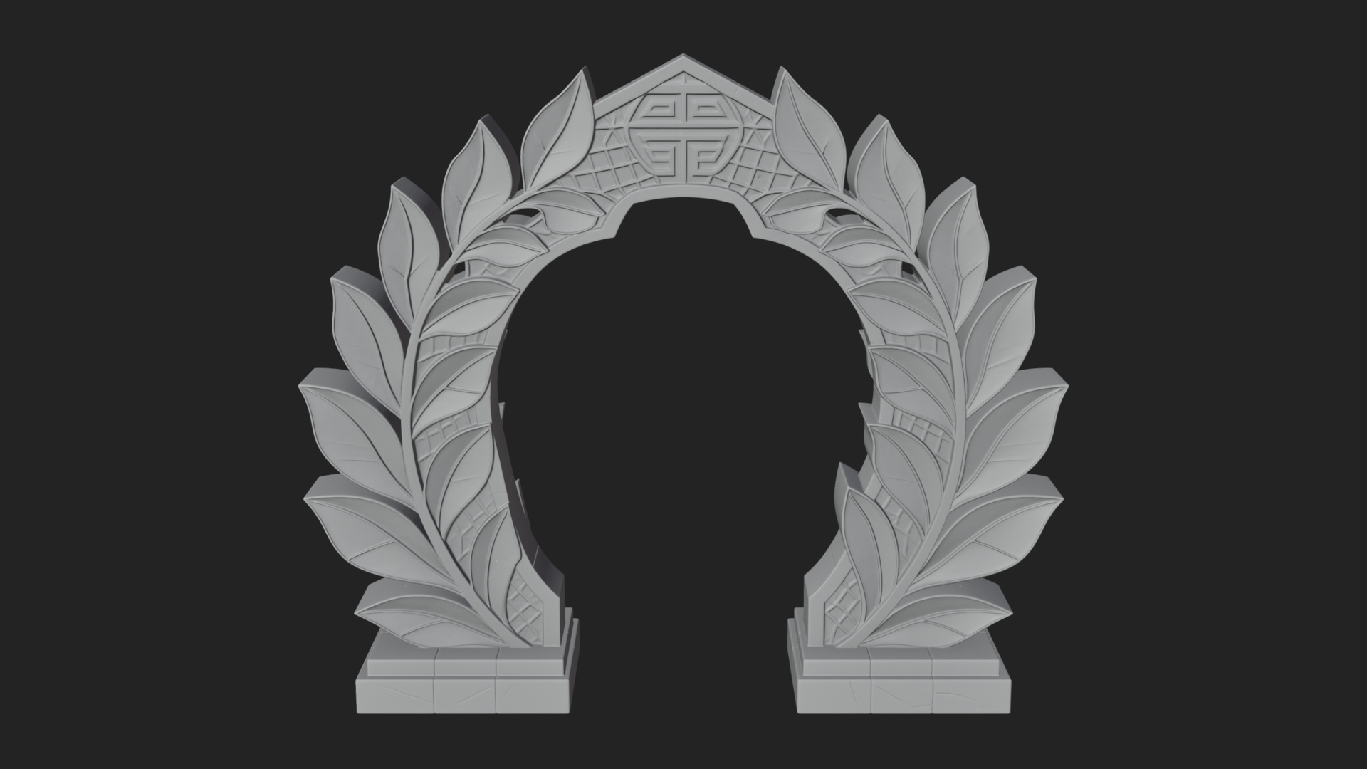 Carved Stone Garden Arch Design 14 3D Print Model 3D Model