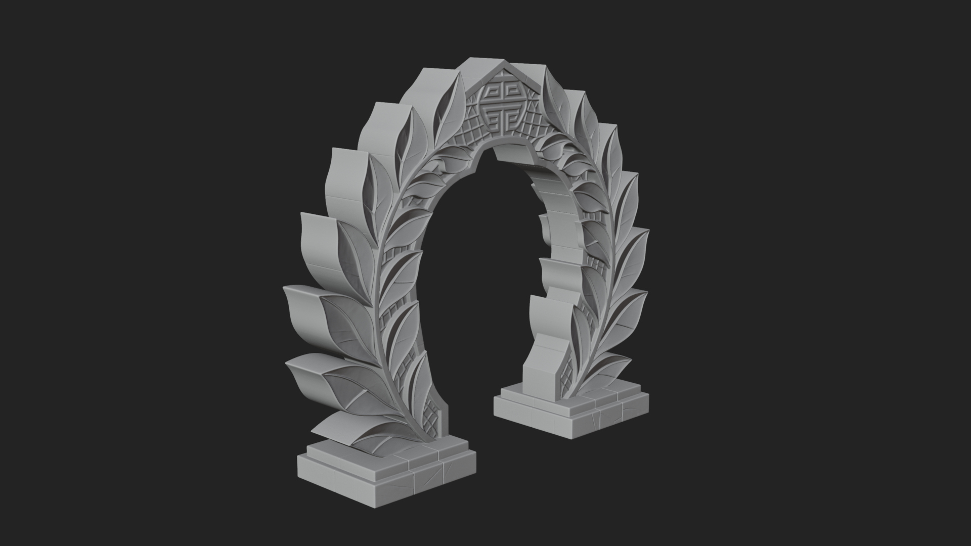 Carved Stone Garden Arch Design 14 3D Print Model 3D Model