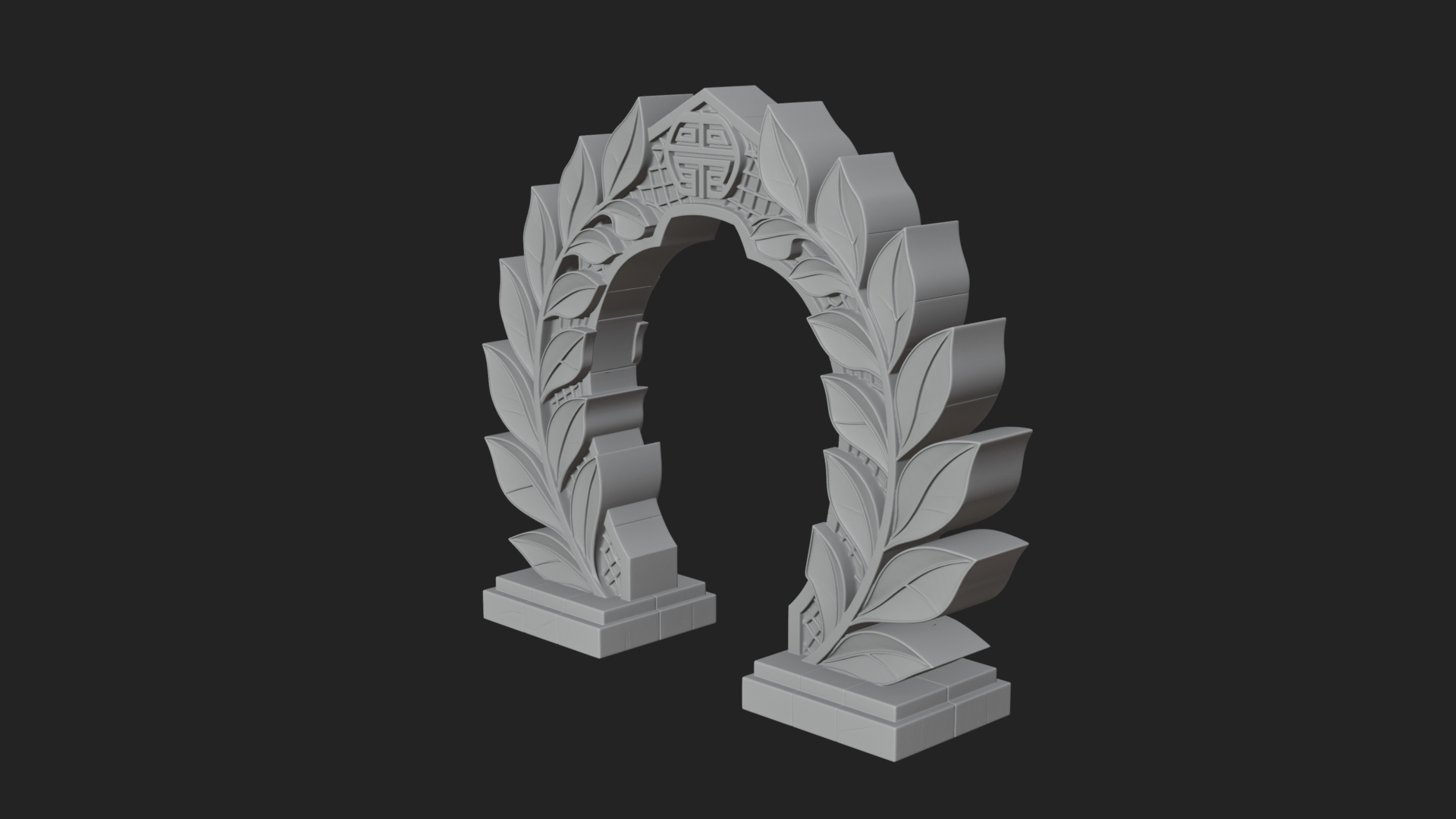 Carved Stone Garden Arch Design 14 3D Print Model 3D Model