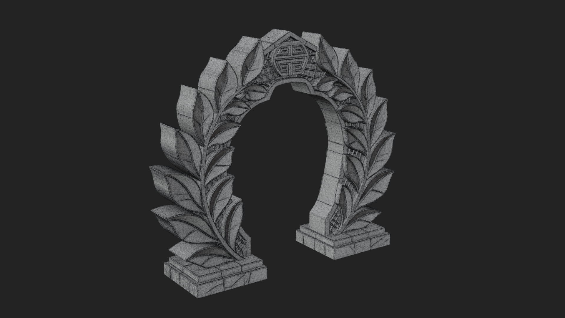 Carved Stone Garden Arch Design 14 3D Print Model 3D Model