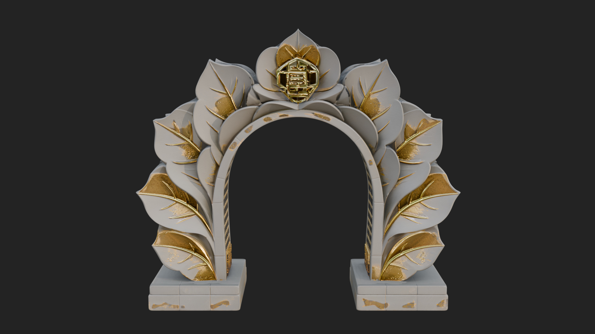 Carved Stone Garden Arch Design 15 3D Print Model 3D Model